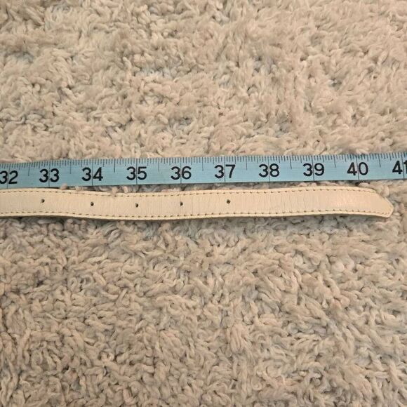 Ann Taylor White Leather and Chain Ribbon Belt M - Picture 7 of 7